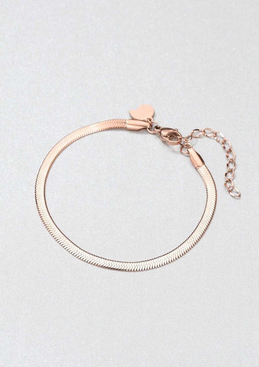 Armb Nder Hey Happiness | Schlangenarmband Rosegold Rose Gold