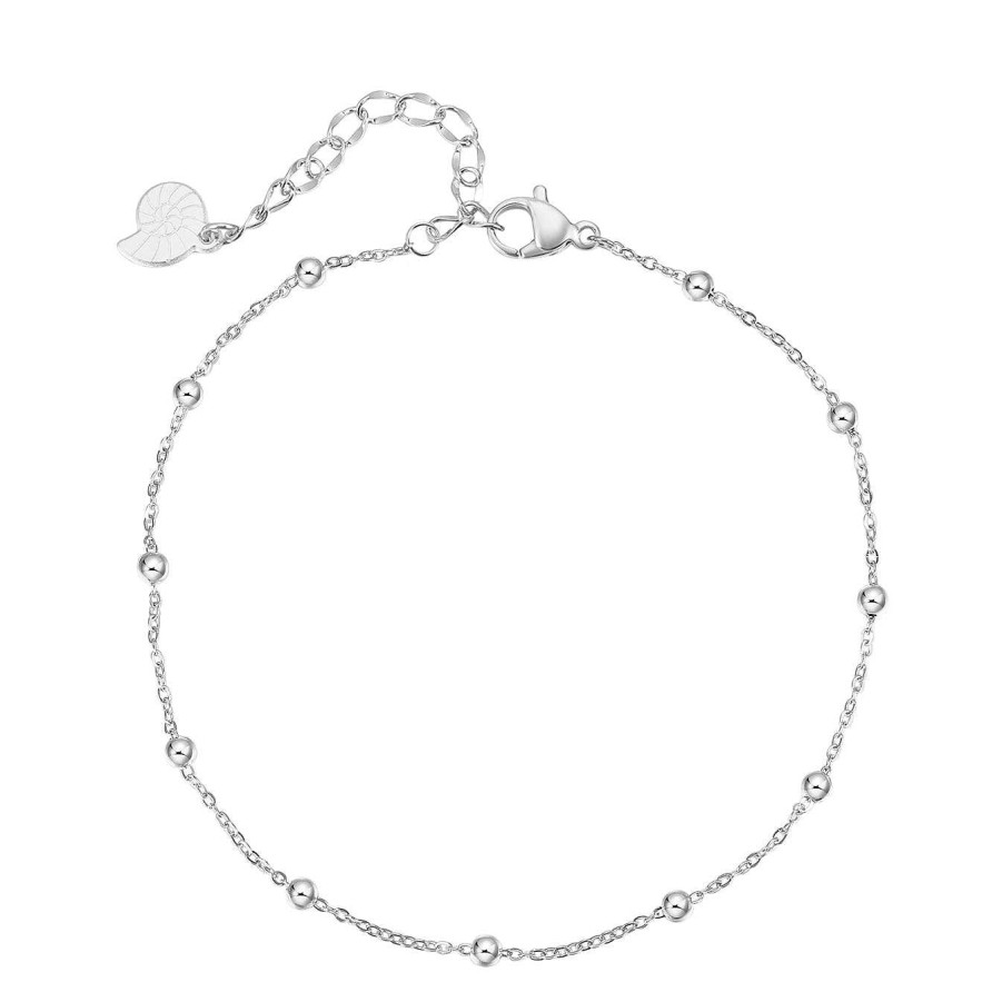 Fu Kettchen Hey Happiness | Filigrane Fu Kette Mit Kugeln In Silber Silver