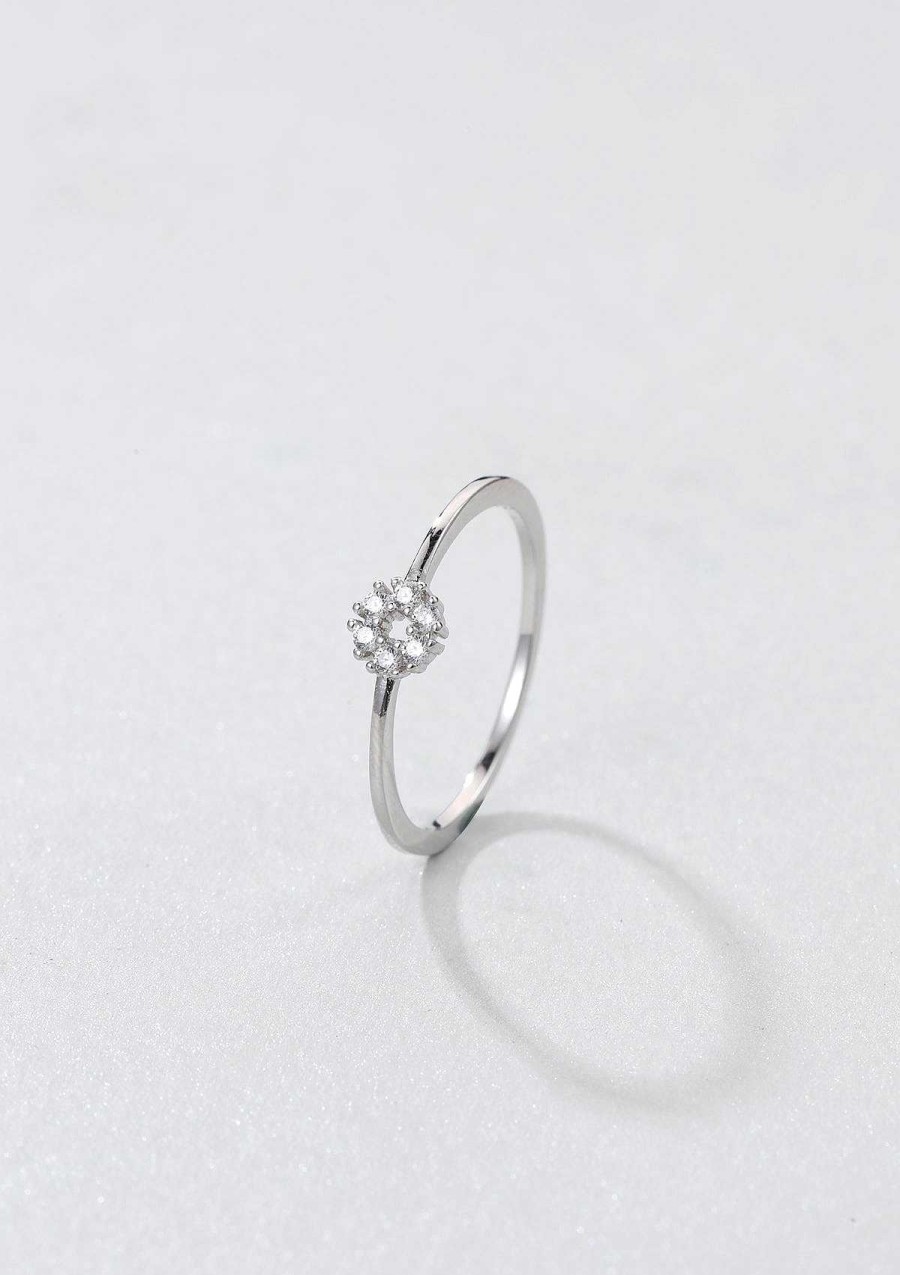 Ringe Hey Happiness | Funkelnder Kreis Ring Sterlingsilber Silver