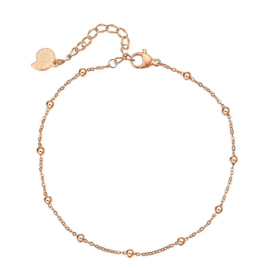 Fu Kettchen Hey Happiness | Filigrane Fu Kette Mit Kugeln In Rosegold Rose Gold