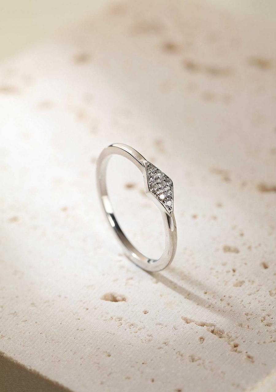 Ringe Hey Happiness | Schlanker Ring Diamant-Optik Sterlingsilber Silver