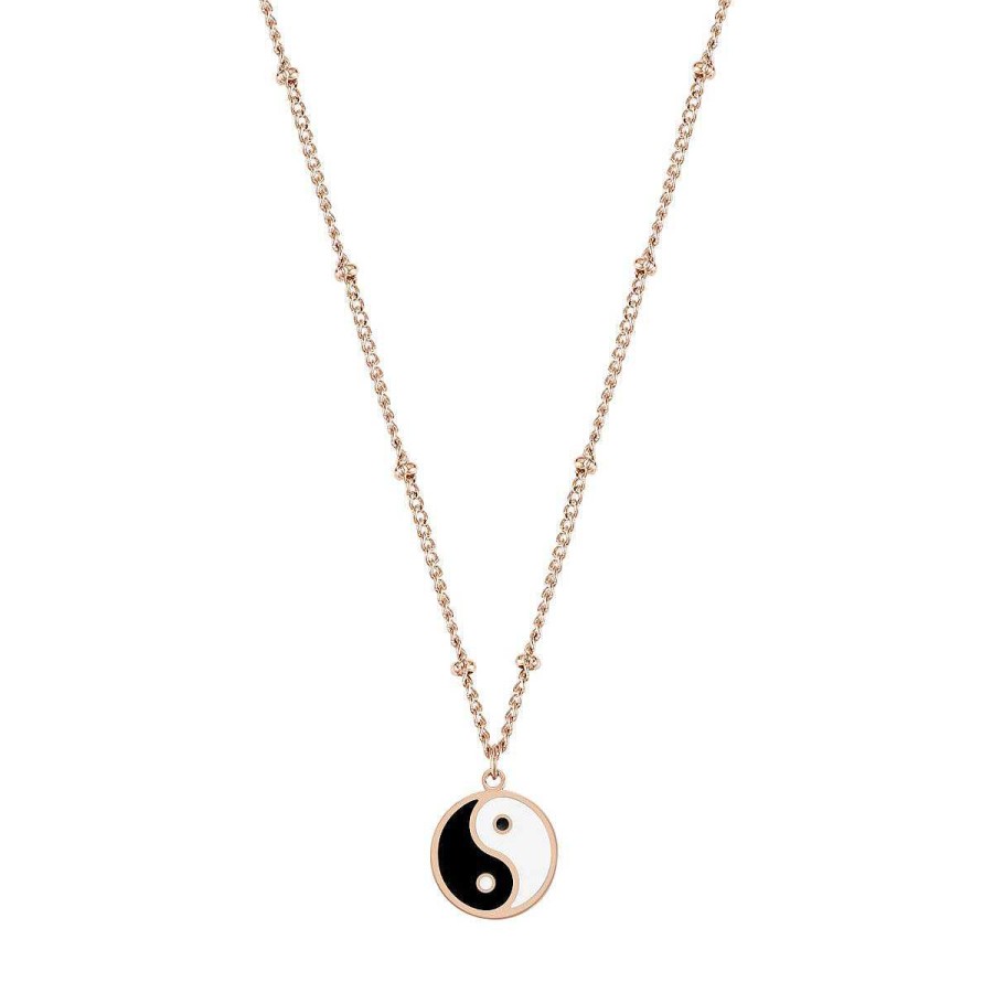 Ketten Hey Happiness | Yin Yang Anh Nger Kette Im Kugelkette-Design In Rosegold Rose Gold