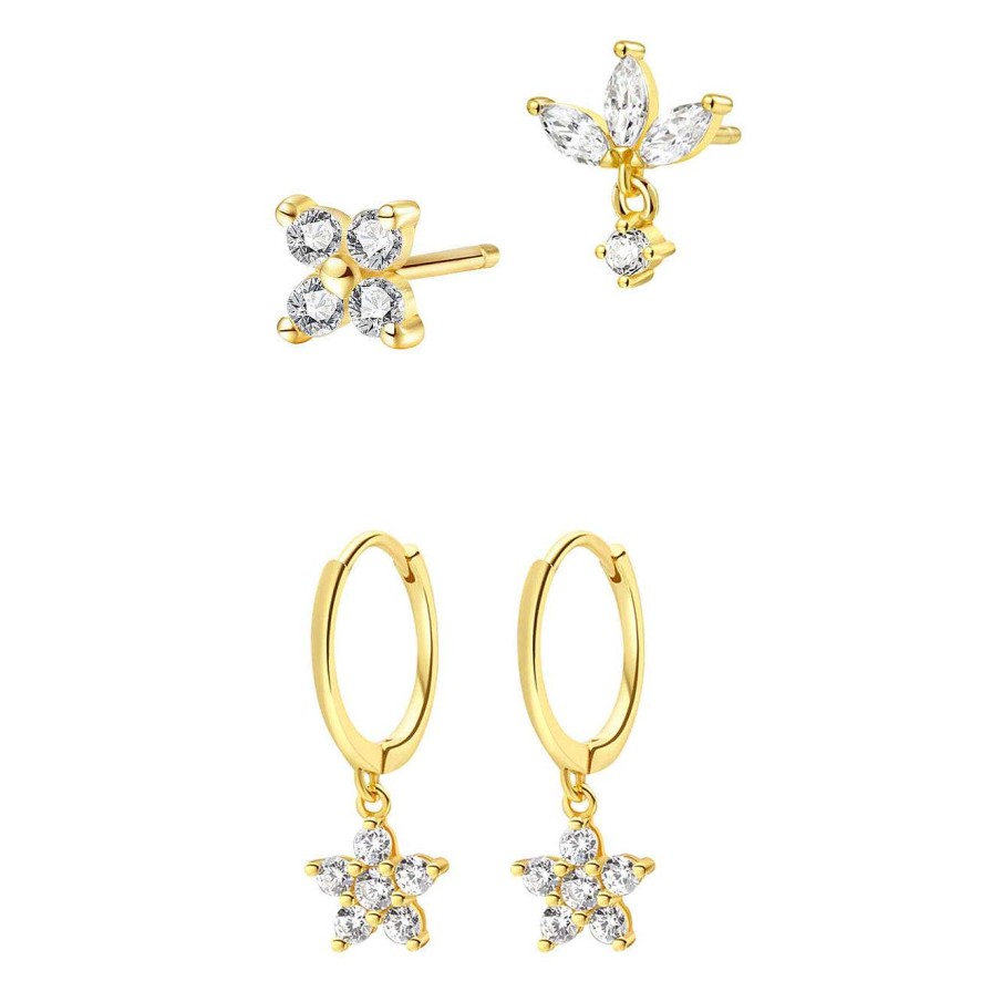 Ohrringe Hey Happiness | Bl Te Ohrringe Set Sterlingsilber In Gold