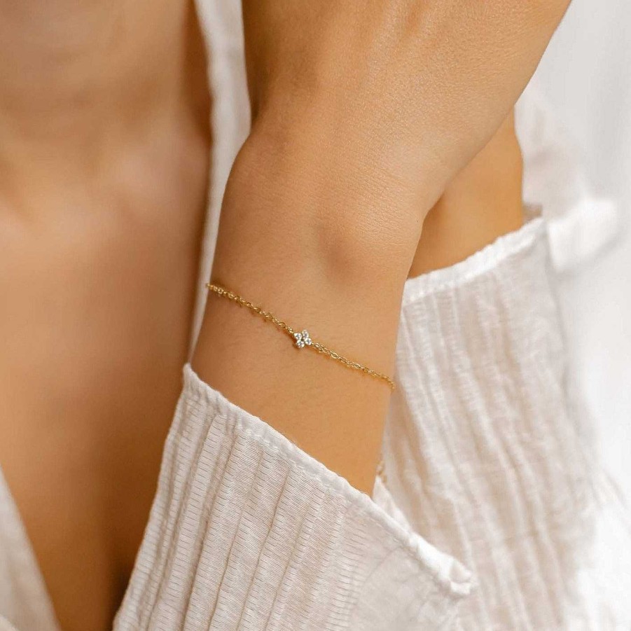 Armb Nder Hey Happiness | Armband Mit G Nsebl Mchen Anh Nger Aus Sterlingsilber Gold