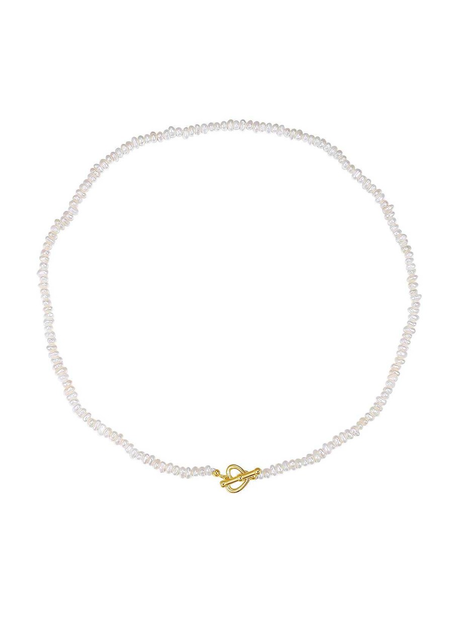 Ketten Hey Happiness | Choker Perlenkette Mit Herz Verschluss Ver Et Gold