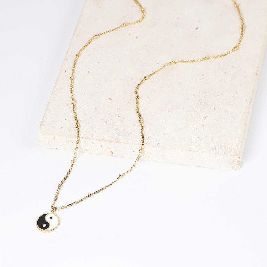 Ketten Hey Happiness | Yin Yang Anh Nger Kette Im Kugelkette-Design In Gold