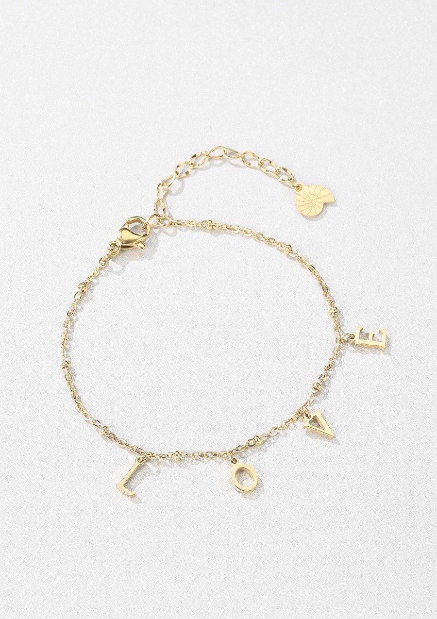 Armb Nder Hey Happiness | Love Charm Armband In Gold