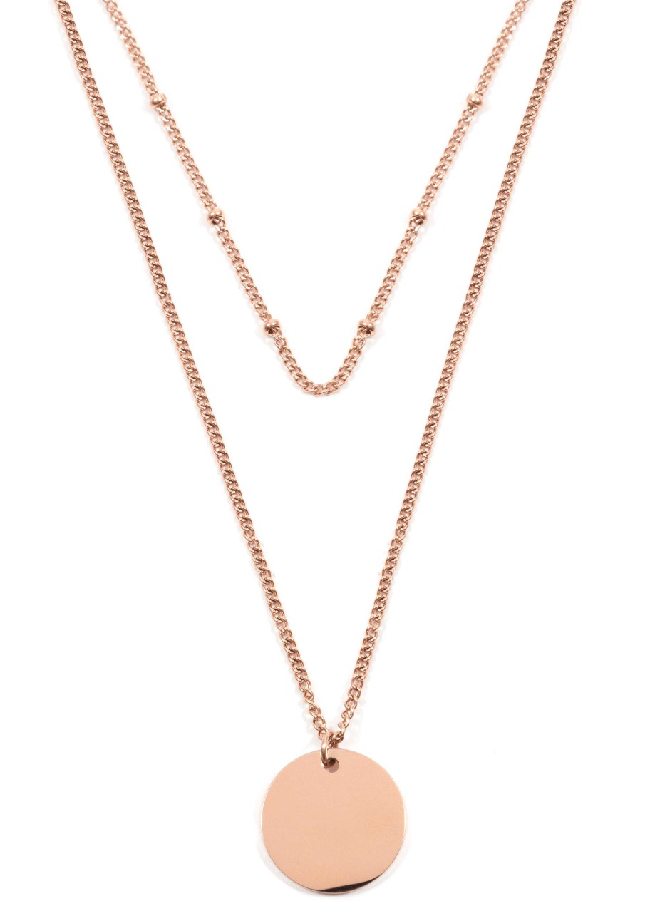 Ketten Hey Happiness | Zweireihige Kette Kreis In Rosegold Rose Gold