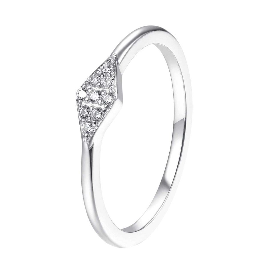 Ringe Hey Happiness | Schlanker Ring Diamant-Optik Sterlingsilber Silver