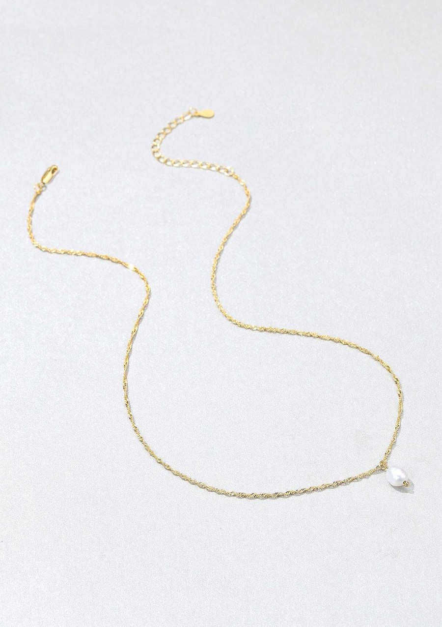 Ketten Hey Happiness | Kette Mit Perle Sterlingsilber In Gold