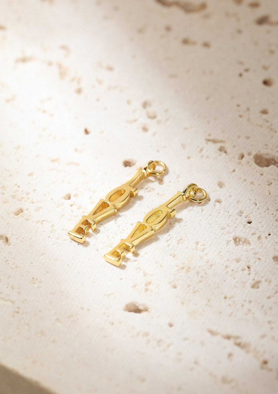 Ohrringe Hey Happiness | Creolen Love Anh Nger Sterlingsilber In Gold