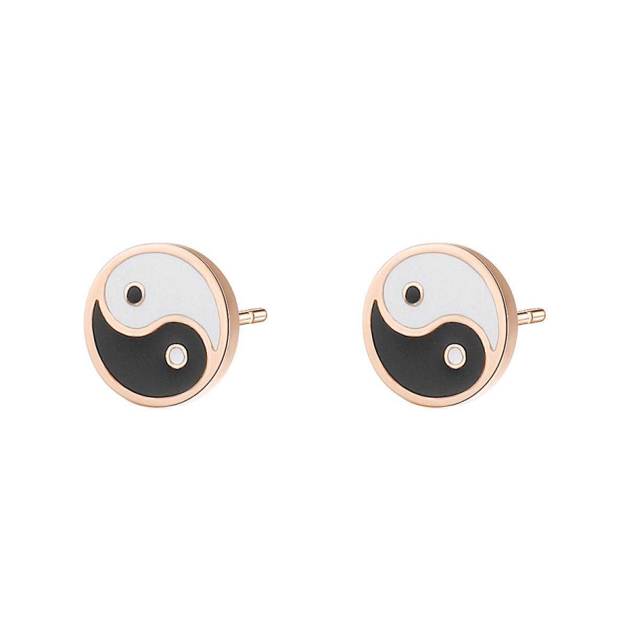 Ohrringe Hey Happiness | Yin Yang Ohrstecker In Rosegold Rose Gold