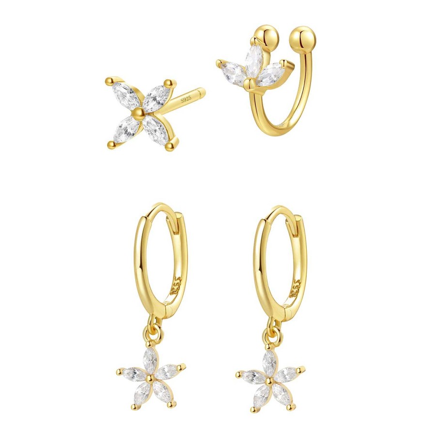 Ohrringe Hey Happiness | Bl Ten Ohrringe Set Ver Etes Sterlingsilber Gold