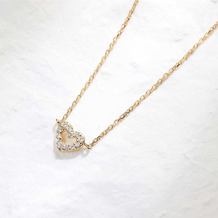 Ketten Hey Happiness | Amore Kette Herz Anh Nger 14K Gold