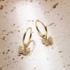 Ohrringe Hey Happiness | Butterfly Charm Hoop Earrings Sterling Silver Gold