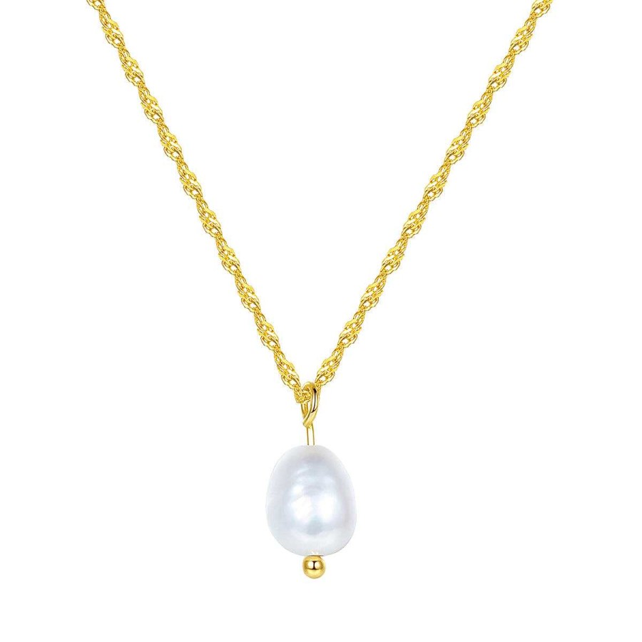 Ketten Hey Happiness | Kette Mit Perle Sterlingsilber In Gold